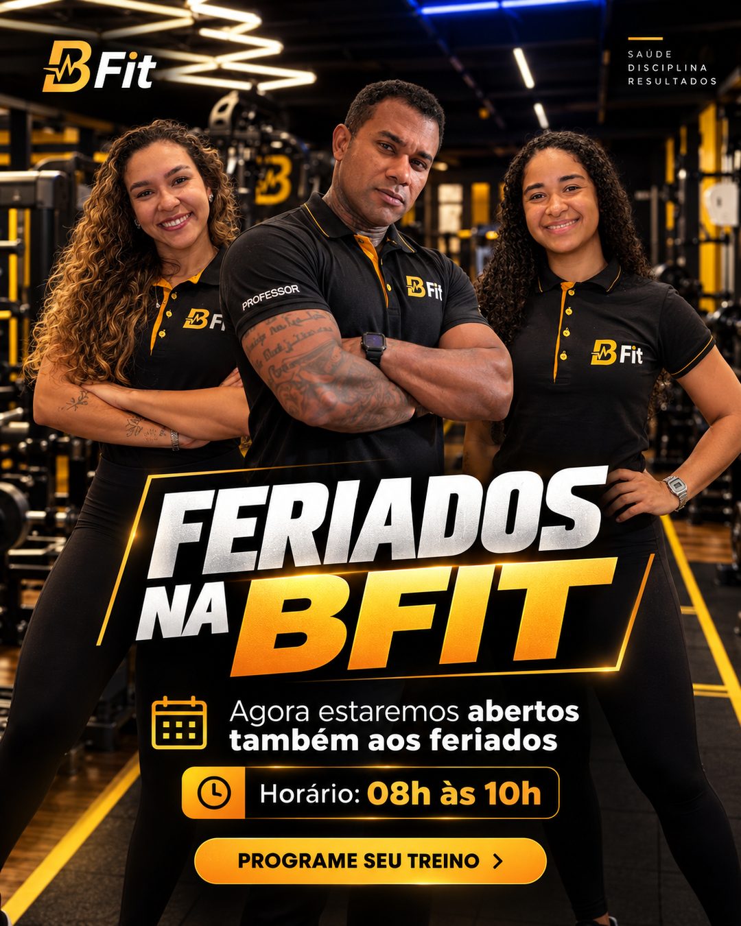 Arte BFit: agora estamos abertos também aos feriados, das 08h às 10h
