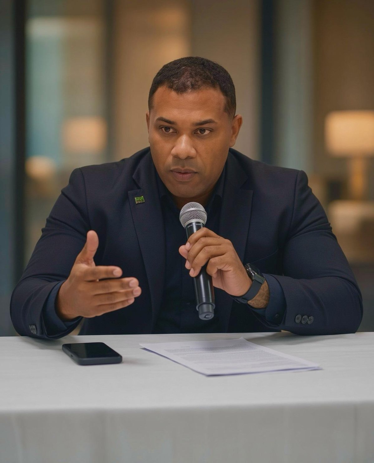 Izaque Braga, fundador da B Fit, em apresentação